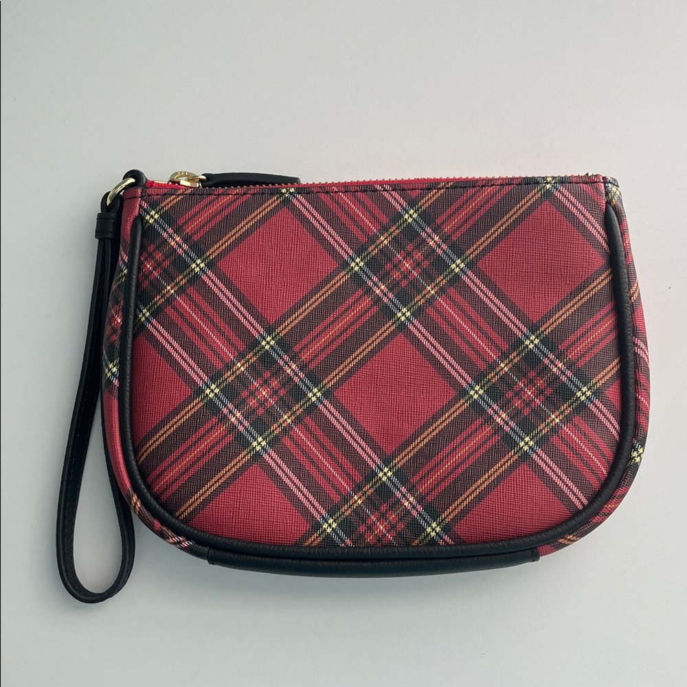Talbots Red Tartan Plaid Wristlet
